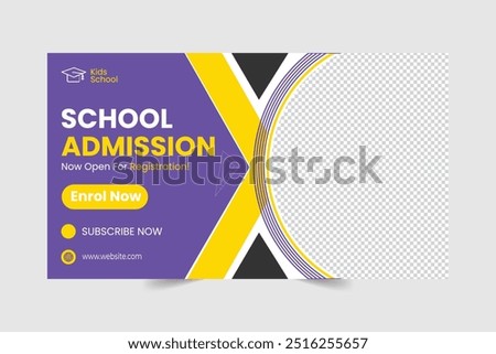 School education admission youtube video thumbnail and web banner template