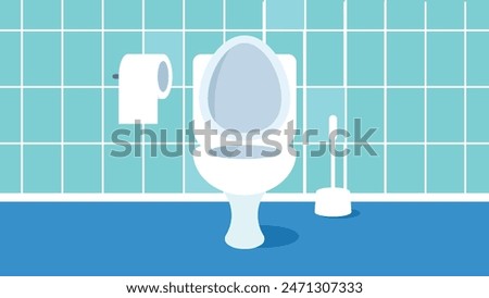 Toilet seat interior bathroom illustration 