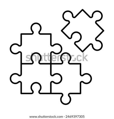 Puzzle icon, simple vector design