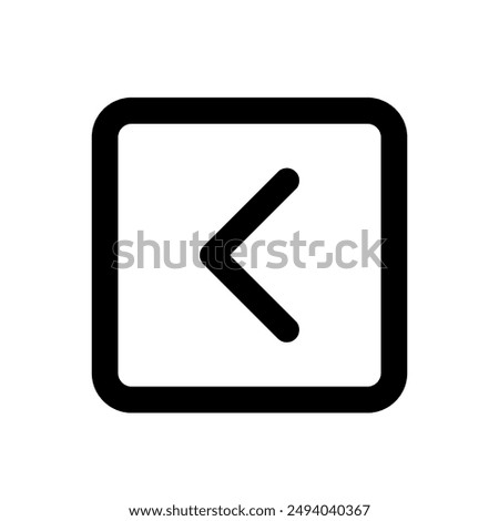 Square chevron left icon, arrow, vector