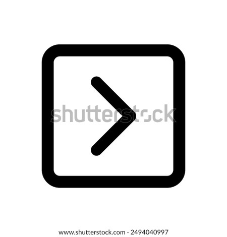 Square chevron right icon, arrow, vector