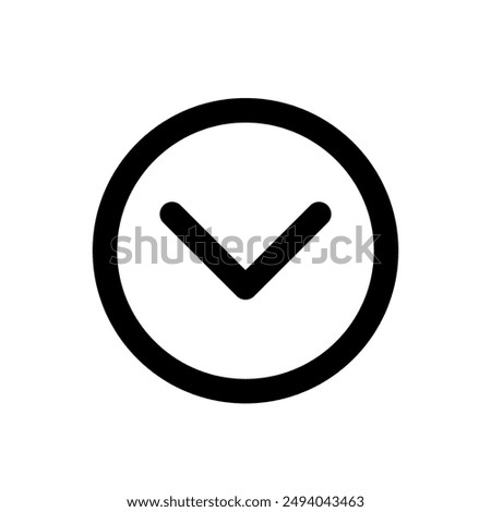 Circle chevron down icon, arrow, vector