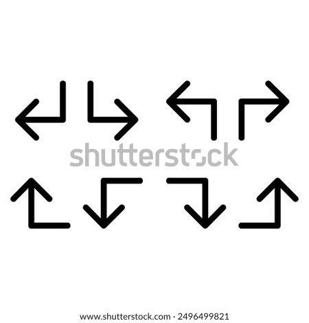 Corner arrows, right, left, up, down