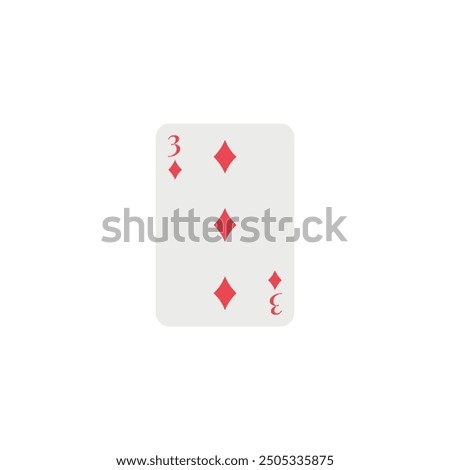 Diamonds 3, playing card, vector design