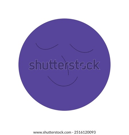 Relaxed and relieved face, icon, vector design