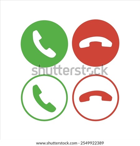  contact telephone vector icon set . isolated on white background  . ringing phone sign . call silhouette . colorful  outline