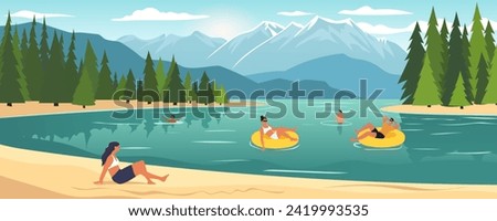 Similar – Image, Stock Photo A man swimming and diving in the water