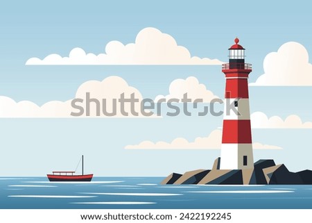 Similar – Image, Stock Photo Rocky coast of sea in sunny day