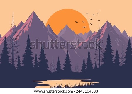Similar – Image, Stock Photo Mountain lake against mountain backdrop