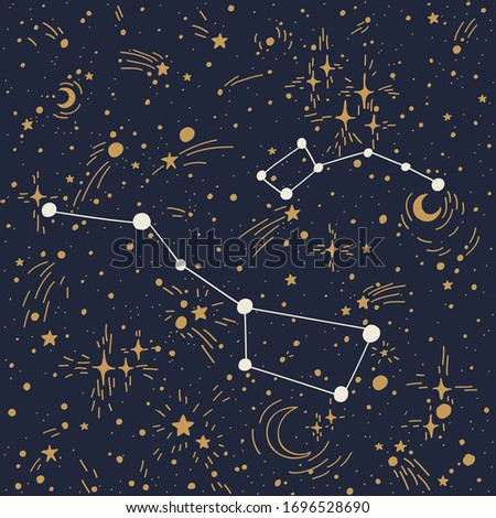 Similar – Image, Stock Photo Big Dipper or Ursa Major Constellation over Rural Landscape with Tent on a Hill in Provence, France