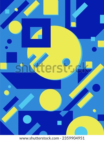 Brutalism style ornament. Illustration of the abstract geometric shapes