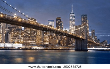 NewYork city skyline at Night, New York, United States of America