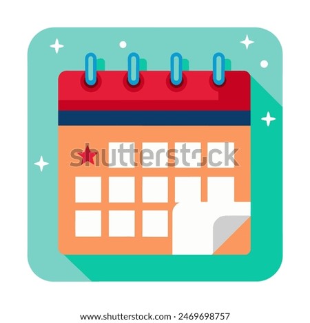 vector calendar with a star