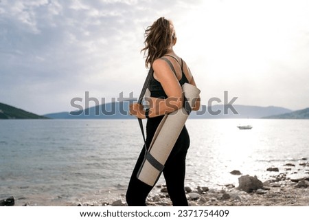 Similar – Image, Stock Photo Anonymous woman on mountain enjoying nature