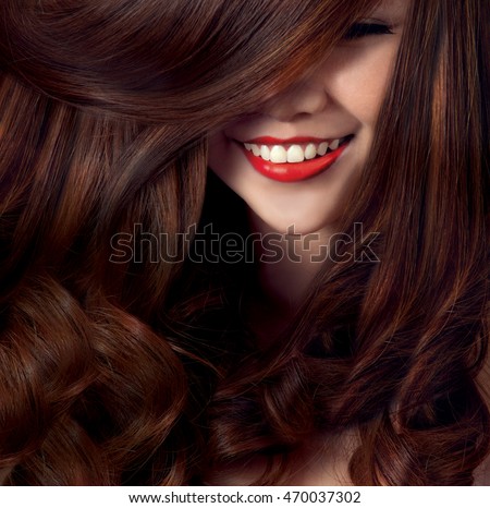 Similar – Image, Stock Photo Long haired woman hiding under green cloth