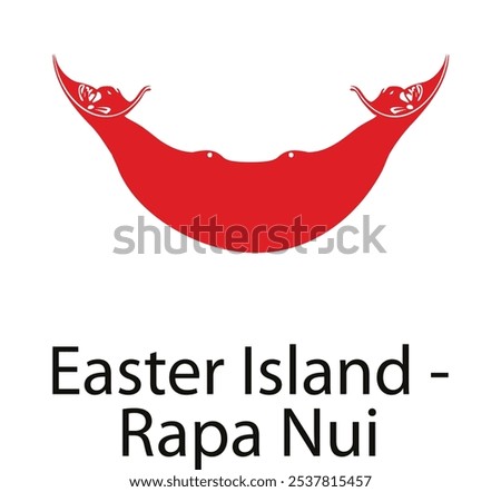 The Flag of Easter Island, known as Rapa Nui, a Polynesian island in the southeastern Pacific Ocean, Chile.