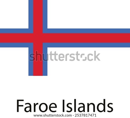 The flag of the Faroe Islands, a white flag with a red cross and a blue stripe