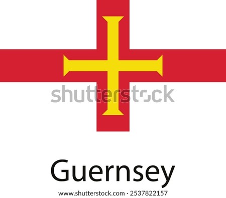 The flag of Guernsey, a British Crown dependency in the Channel Islands.