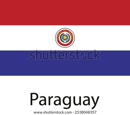 The national flag of Paraguay, featuring three horizontal stripes: red, white with the national coat of arms in the center, and blue.