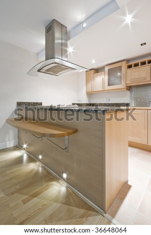 kitche with breakfast bar