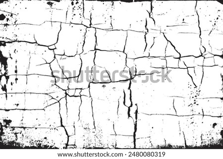 Cracked Ground Abstract Texture on White Background






