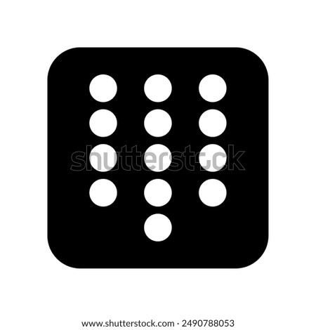 dialpad icon, silhouette vector isolated on white background. simple and modern design