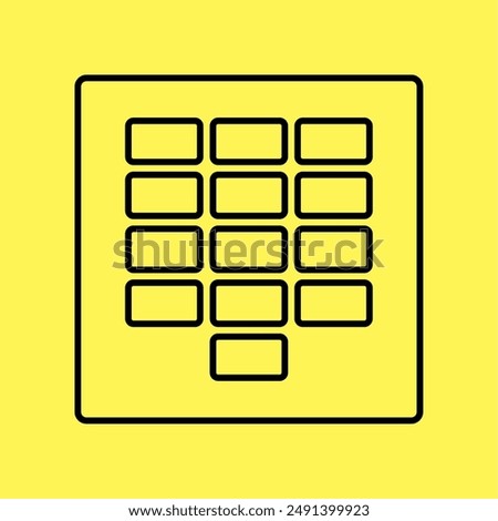 dialpad icon. line vector isolated on yellow background. trendy and modern design