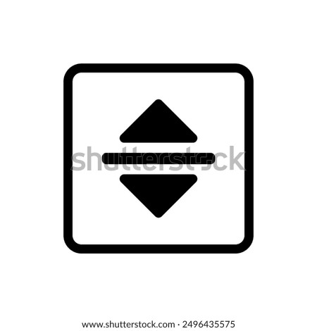 vector elevator button icon isolated on white background, simple and modern design.