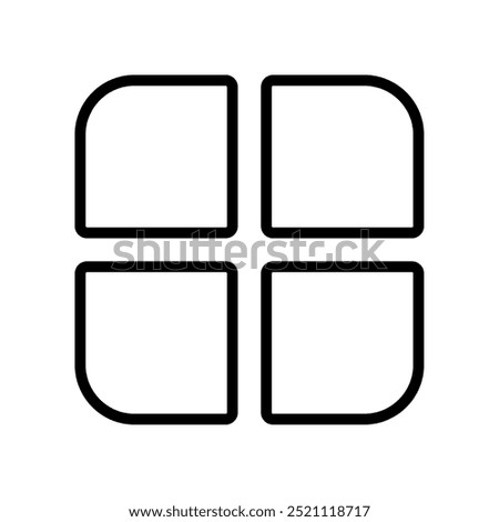 grid-alt button icon, line vector isolated on white background. trendy and modern design