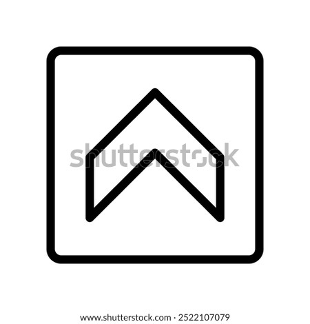 angle squer up icon, line vector isolated on white background. trendy and modern design