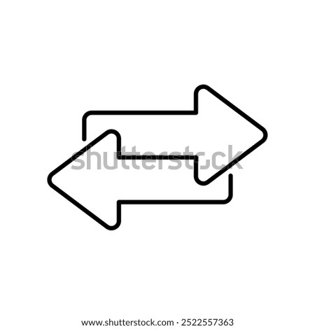 exchange arrow icon, line vector isolated on white background. trendy and modern design