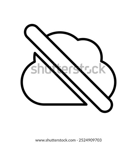 disabled cloud icon. line vector isolated on white background. trendy and modern design