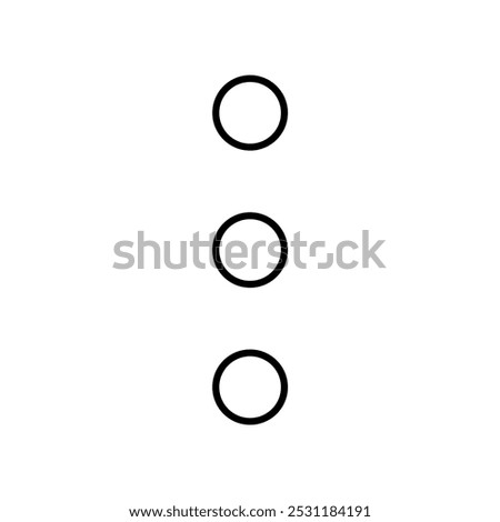 dots menu icon. line vector isolated on white background. trendy and modern design