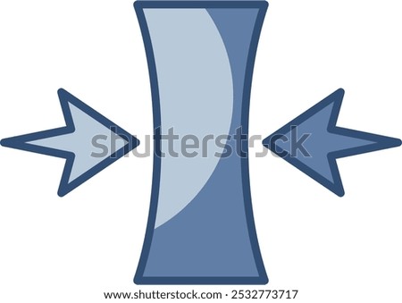 elasticity icon, pressure symbol transparent background. replaceable blue color design