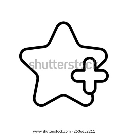 plus star icon. line vector isolated on white background. trendy and modern design