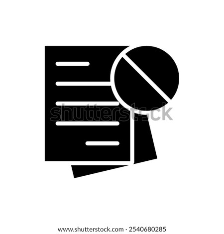 file icon not permitted, file document symbol prohibited. modern vector isolated on white background.