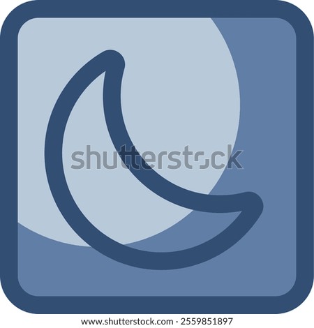 night mode button vector icon, transparent background. replaceable blue color design