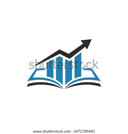 vector abstract line art book and finance logo