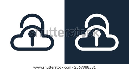 lock cloud icon, stock vector illustration abstract vector logo