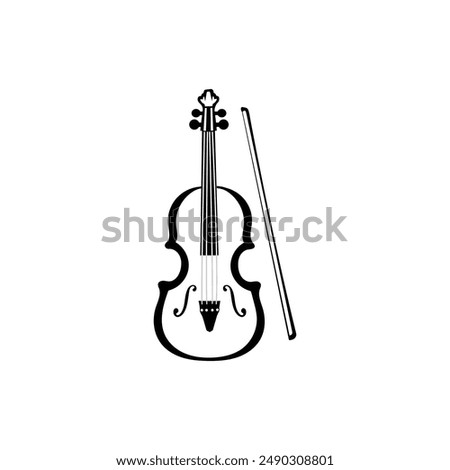 Stylized violin icon logo vector.