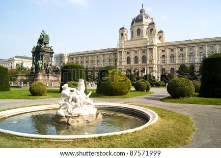Fountain in front of The Natural History Museum, Vienna, Austria