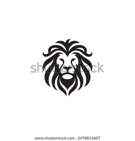 Lion head art silhouette vector illustrations .eps