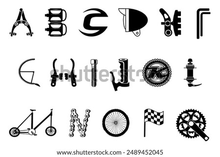 Vector illustration alfabet of a parts motor sycle set