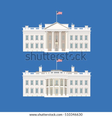 Vector illustration with White House.Washington,president,US.