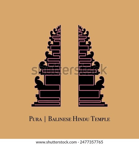 logo symbol Hindu Bali Indonesia temple pura culture traditional gate heaven religion