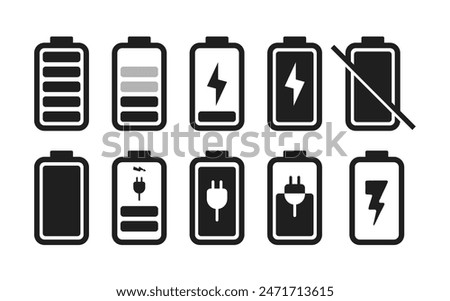 Battery Icon Illustration Vector Set