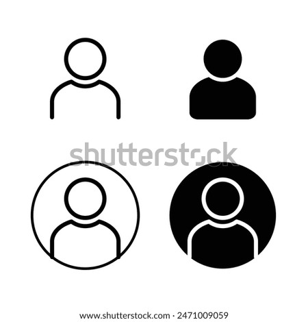 User profile login or access authentication icon button set. People, account sign in logo sign symbol. Vector illustration image. Isolated on white background.