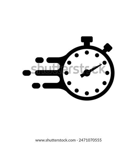 Fast time icon set. Instant clock delivery vector symbol in a black filled and outlined style. quick timer response sign.