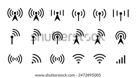Wifi icon set. Wireless symbol collection. Internet sign. Wifi signal icons. EPS 10.