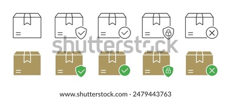 Package, box, cardboard, delivery, parcel thin line icons. For website marketing design, logo, app, template, ui, etc. Vector illustration.